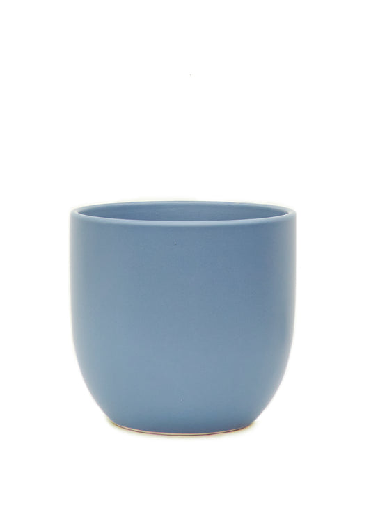 Rounded Ceramic Planter, Indigo 5" Wide